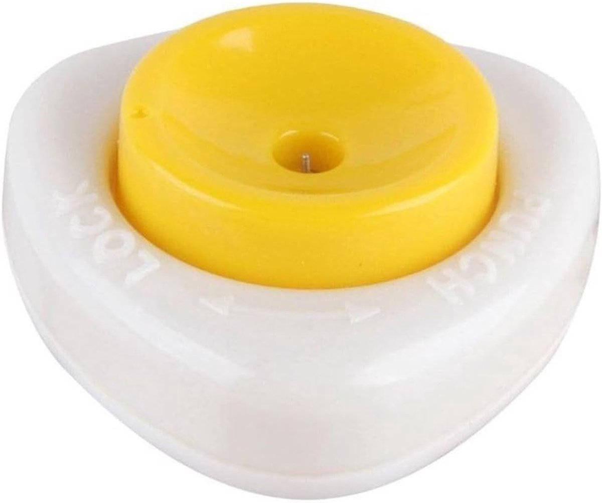 SnelShoppen - Eiprikker Plastic Geel-Wit met Kinderbeveiliging - Functionele Eipick voor de Keuken, Feest, Camping en voor Kinderen