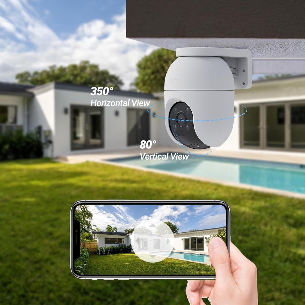 Thijox - C8c 2MP 2PK Beveiligingscamera Buiten Wifi 360° met Nachtzicht, Automatische Zoom-Tracking, Menselijke Vormdetectie, Tweewegaudio en IP65 Wat
