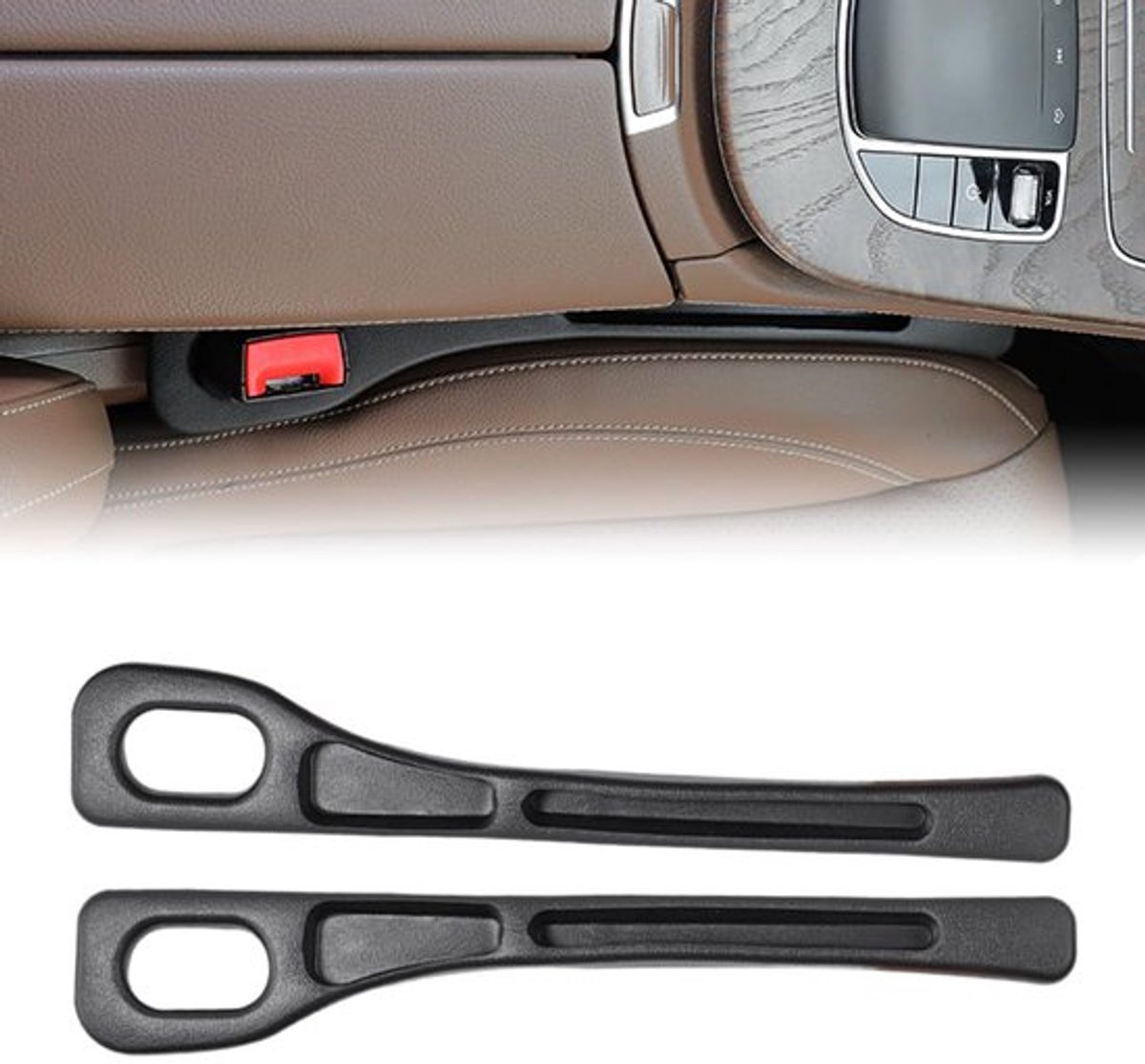 2 stuks autostoelvullers. universele strips voor autostoelen. creatief en praktisch auto-accessoire om lekken in de opening van de stoelen te voorkomen