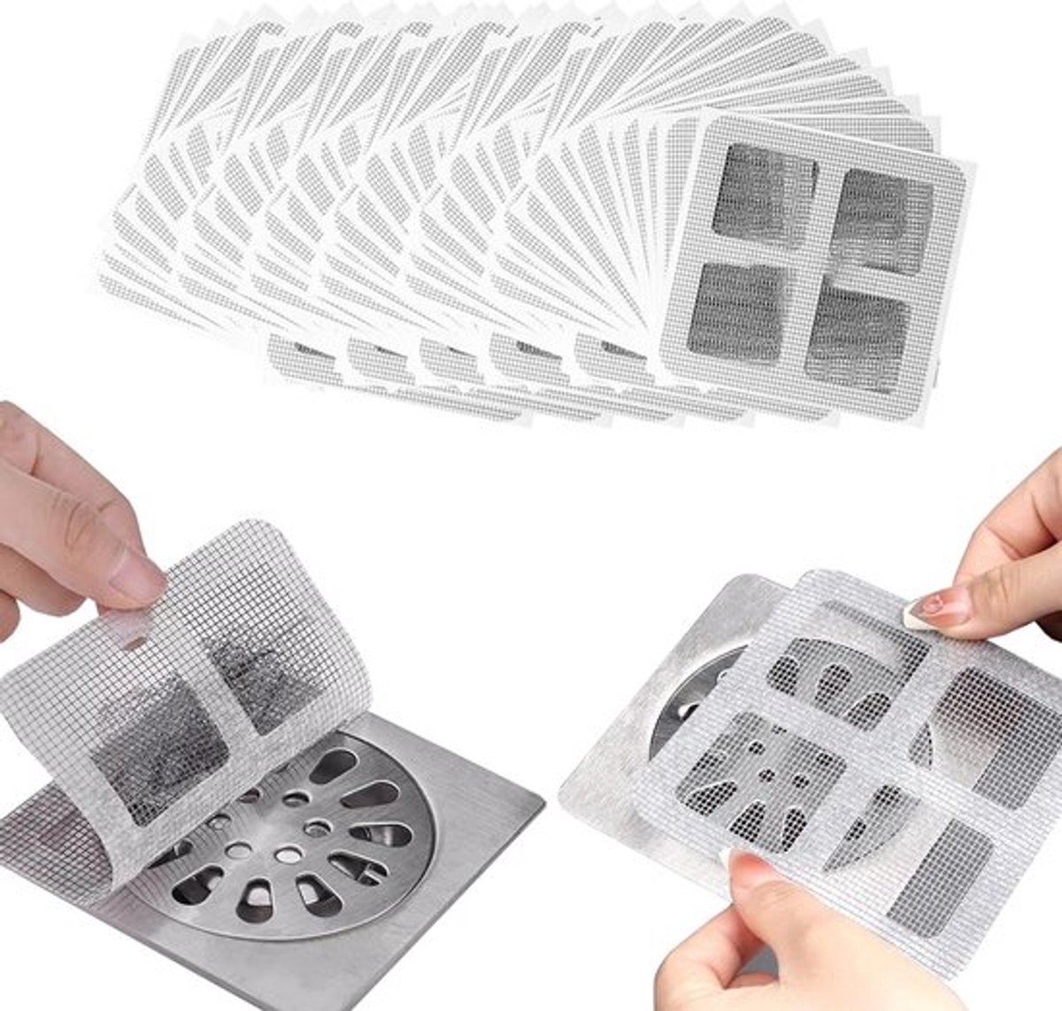 Hor Reparatie Set - 50 Vellen - Zelfklevend - Hor Reparatie Tape Stukken - 10cm x 10cm - Raamhor - Repareer Vliegenhor - Horrengaas Tools - Voor Het Repareren Van Ramen En Deuren - Glasvezel - Gootsteen Accessoires - Keuken - Badkame