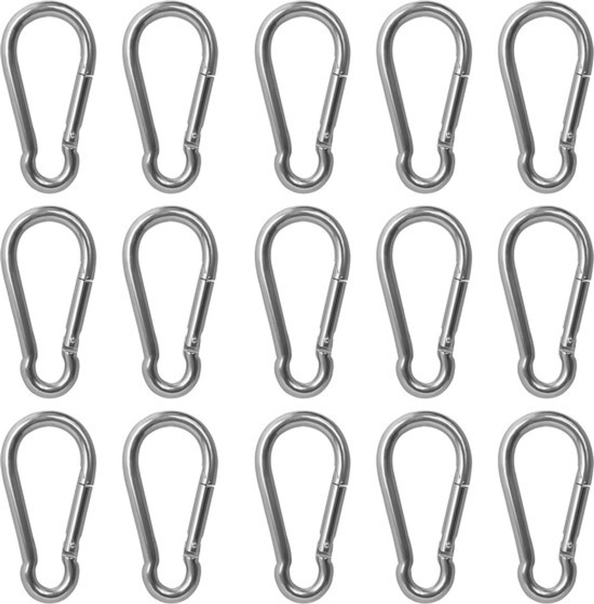 - Roestvrij stalen Klik Ring Veer M4 Karabijnhaak Clips (15 Pak) - 4cm - Multifunctioneel Duurzaam Karabijnen Voor Sleutelhangers, Camping, Vissen en Wandel Accessoires