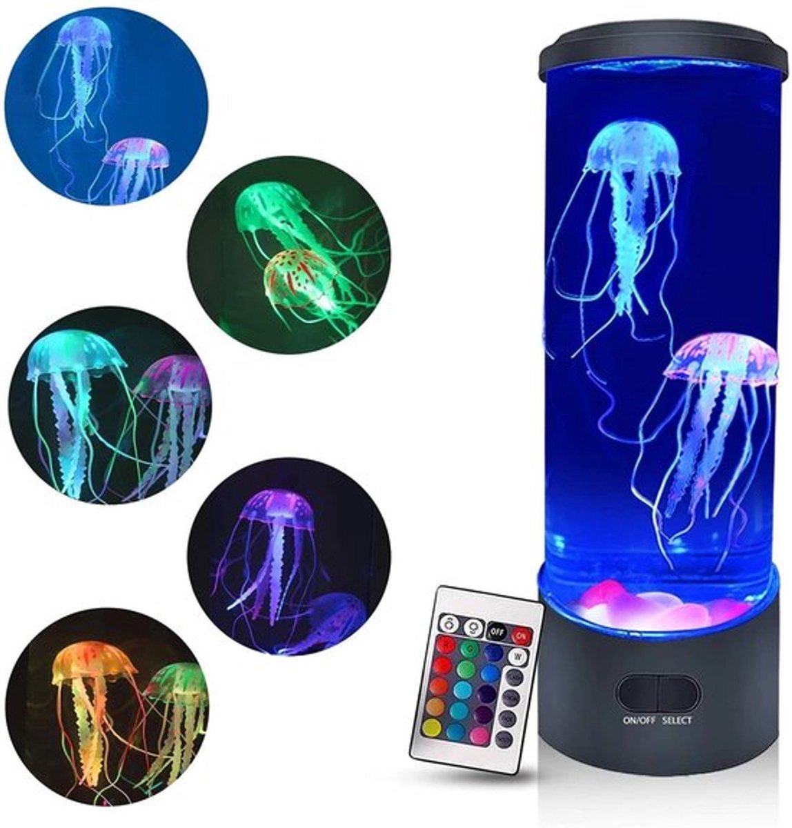 Sfeerverlichting, LED-kwallamp, aquarium nachtlampje voor naast het bed, kleurveranderende sfeerverlichting met afstandsbediening.