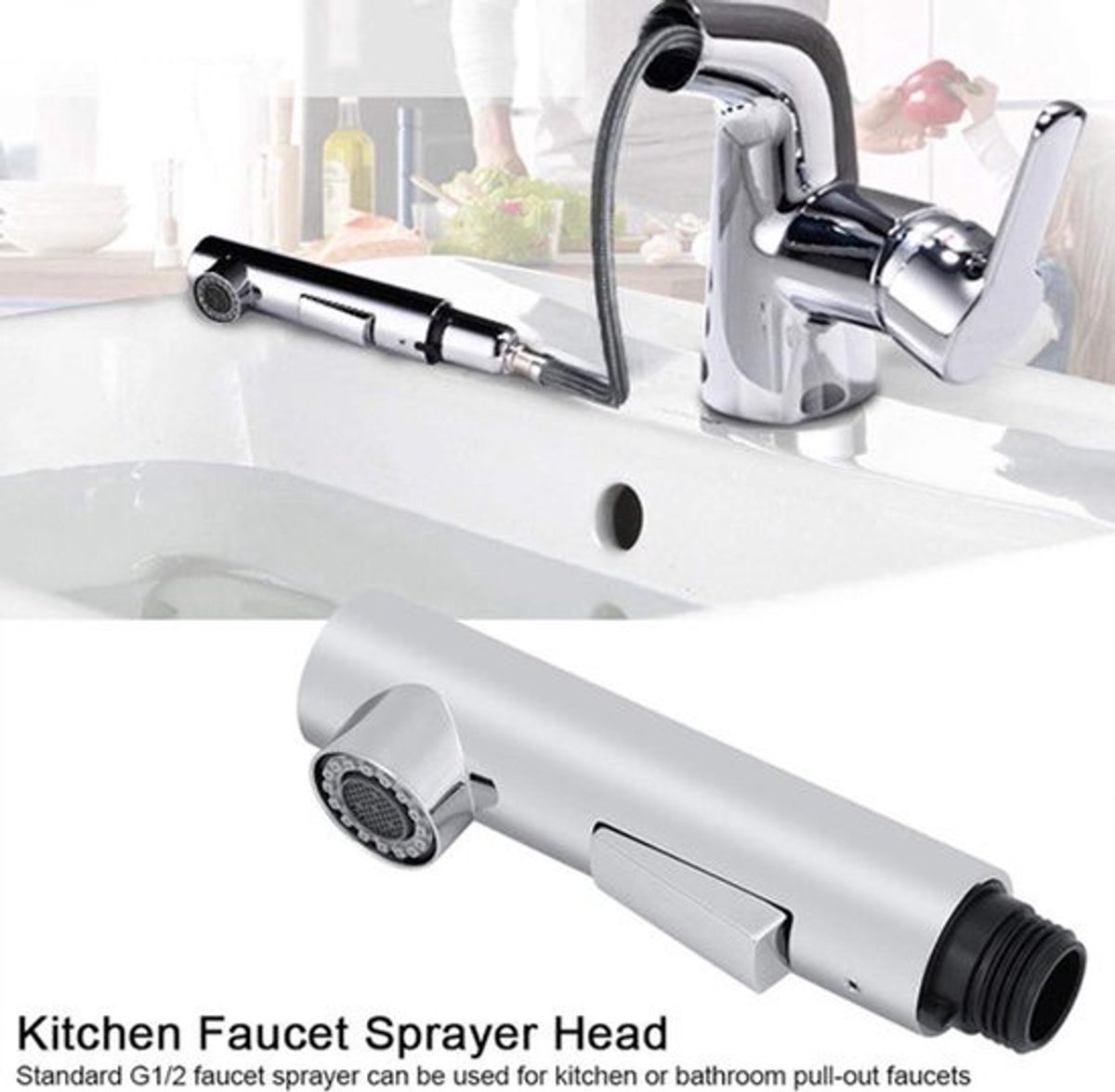 Kraan Spray Hoofd ABS Uittrekbare Sprayer Douche Waterkraan Vervangingsaccessoire voor Keuken Badkamer Mengkraan Chroom Afwerking
