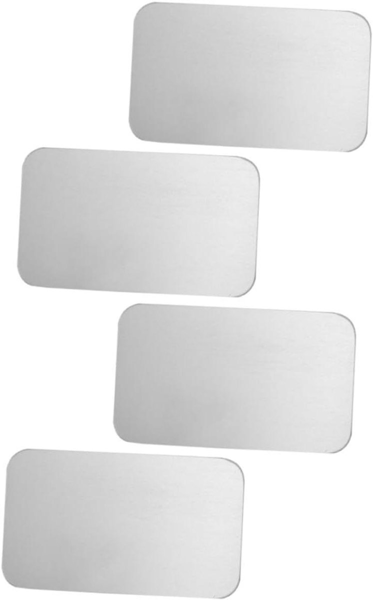 Koelplaat voor Dieren - Verkoelend Matje - Hitte Verlichten - Zonder Stroom - 4 Stuks 12x8cm - Zilver