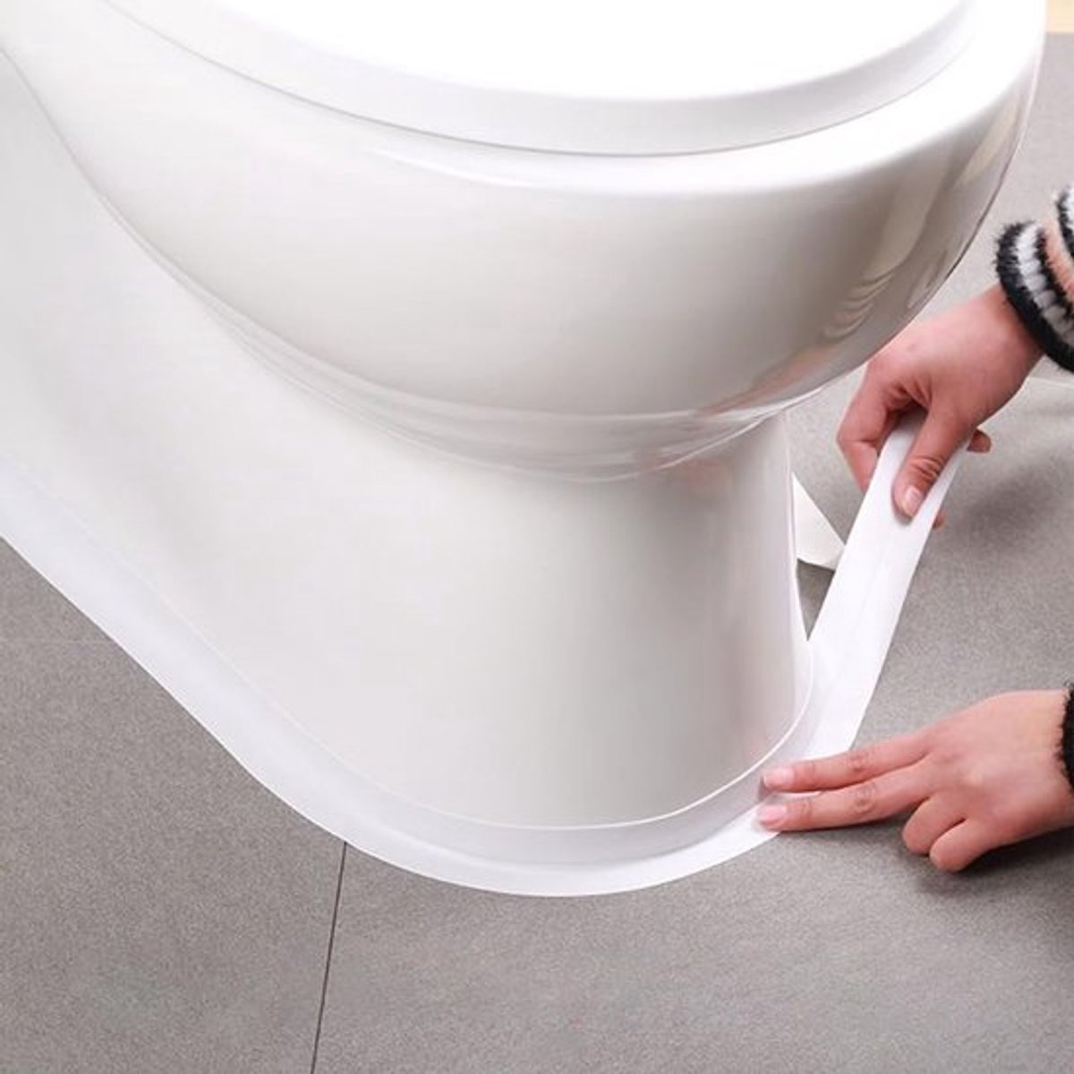 1 rol witte, zelfklevende, waterdichte kittape - 3,2 m × 37 mm - Snelle en eenvoudige installatie - Zelfklevende badkamerkitstrip - Geschikt voor vloertegels, behang, toiletten, badkuipen, douchewanden, doe-het-zelfprojecten en decoraties voor huurde