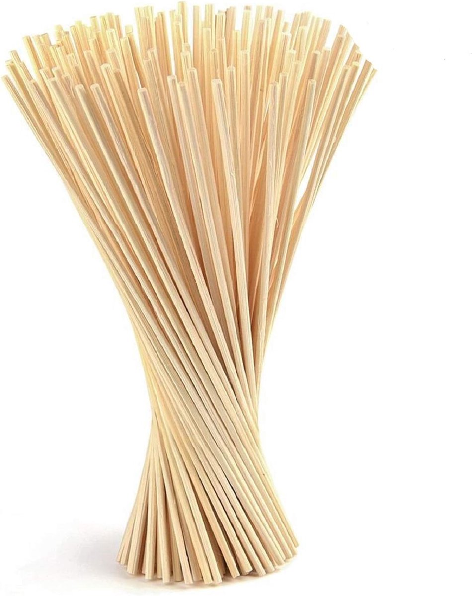 SnelShoppen - 150 Stuks Riet Diffuser Sticks, Vervangende Geurstokjes voor Aromatische Olie, 24 cm x 3 mm, Houten Riet voor Thuis en Feest