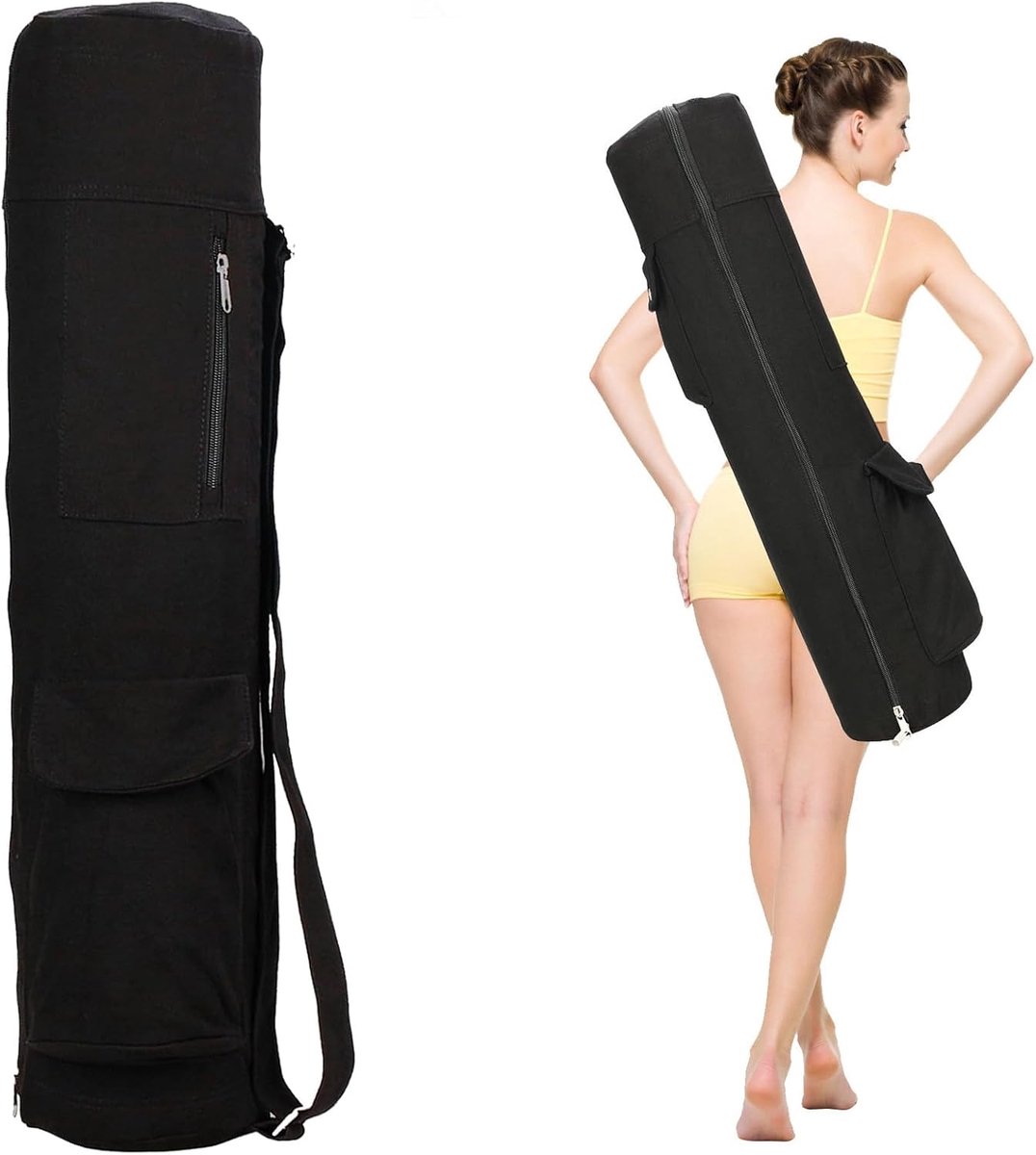 SnelShoppen - Yoga Rugzak met Nat Compartment en Flessentas, Grote Volledige Rits Tas, Verstelbare Schouderband voor Yogamatten, Pilates en Yoga Acces