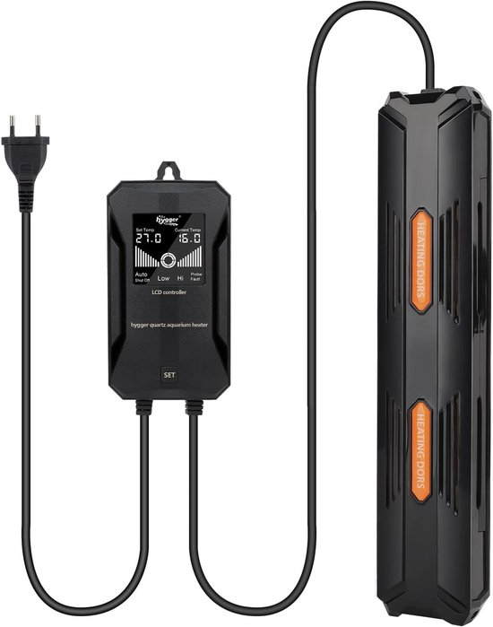 SnelShoppen - Hygger Aquariumverwarming 300W - Temperatuur Instelbare Verwarming voor Aquaria - Verwarmingsstaf met LCD Controller voor 200-300L Zoet-