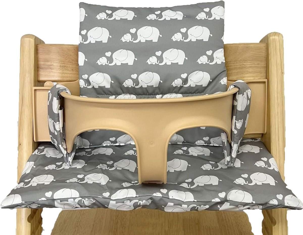 SnelShoppen - Zitkussen voor Kinderstoel, Antislip, Set van Biologisch Katoen, Vervangende Hoes voor Stokke Tripp Trapp, Comfortabel Babyzitkussen met