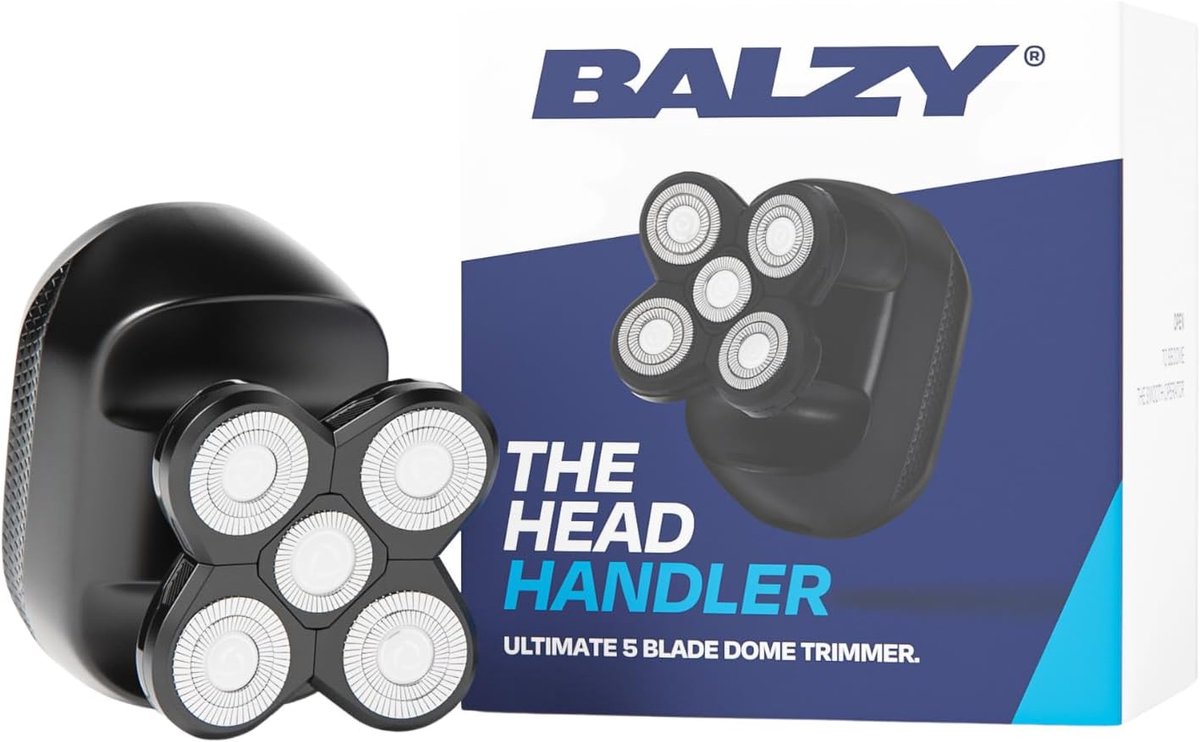 SnelShoppen - 360° Roterende Hoofdtrimmer, Waterdicht IPX7, Professionele Hoofdscheerapparaat met 5 High-Performance Blades voor Kaalgeschoren Hoofden