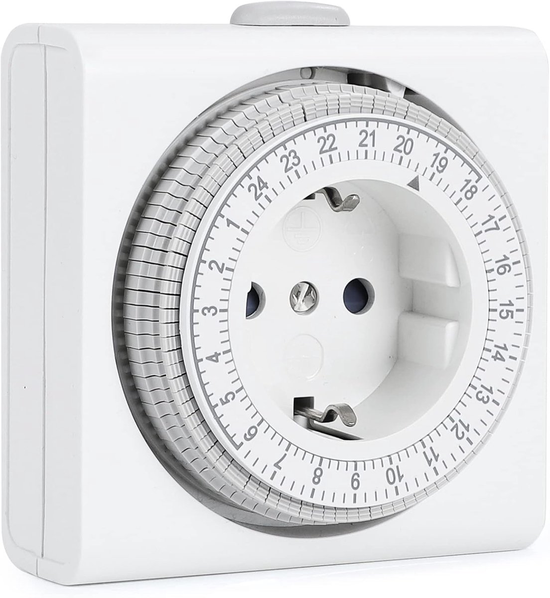 SnelShoppen - Mechanische Timer Stopcontact voor Binnen met 96 Segmenten, Analoge Timer met 15 Minuten Schakelinterval, Dagelijks aan/uit voor Kerstde