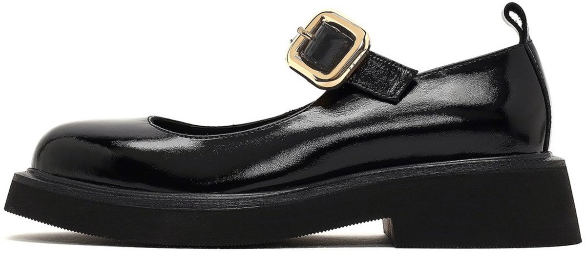 DERIMOD Ballerina Shoes Patent Leather Ballerina Shoes
