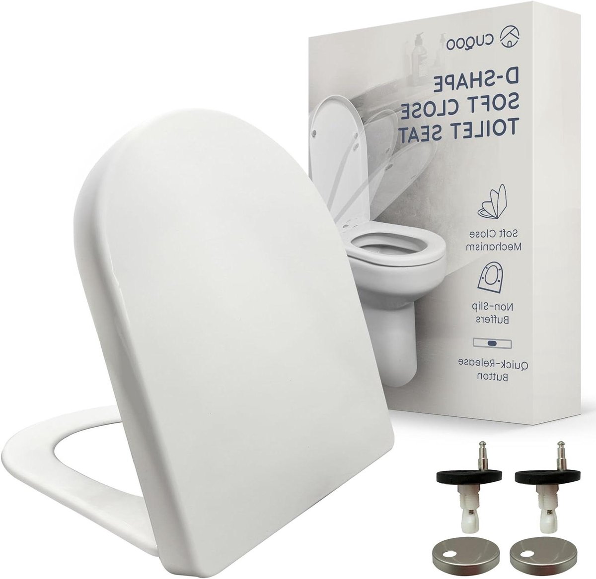Toiletbril - WC bril - Stille sluiting - Eenvoudige reiniging - D-vorm - Wit