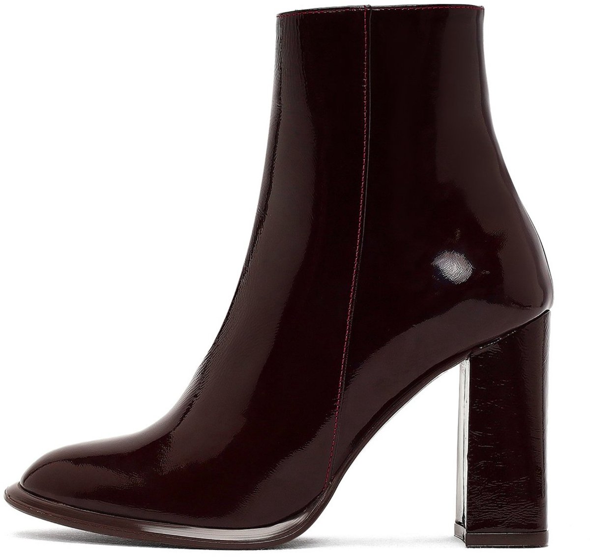 DERIMOD Heeled Ankle Boots Patent Leather Heeled Ankle Boots