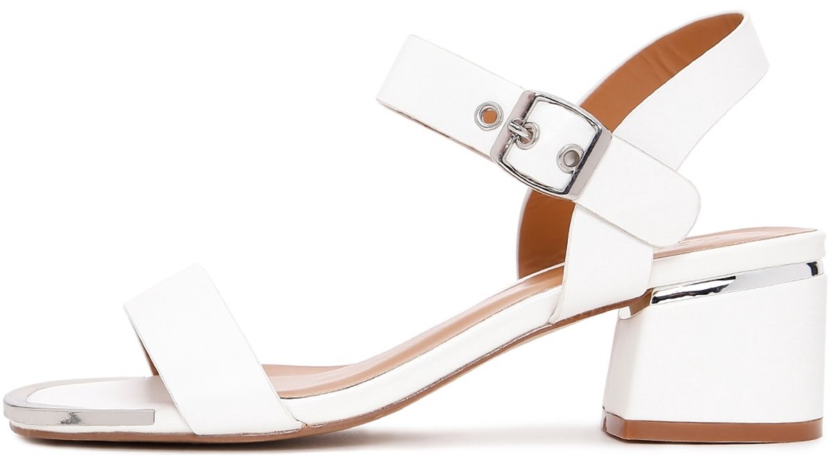 DERIMOD Sandalen Met Middelhoge Hak Imitation Leren Mid Heel Sandalen