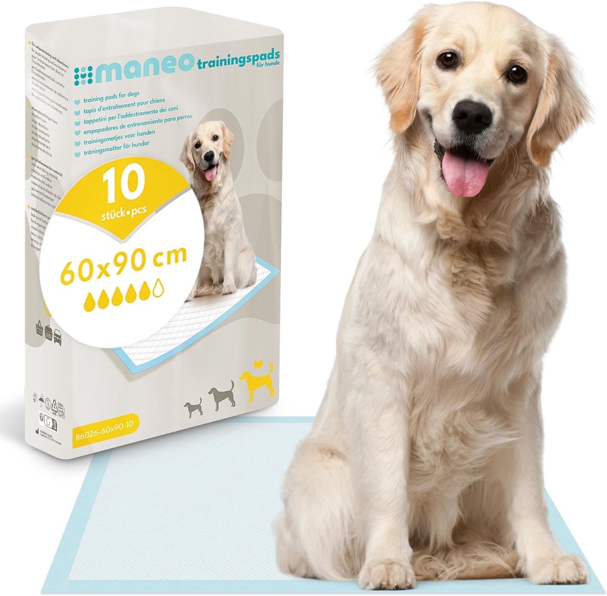 SnelShoppen - 10 Puppy Training Pads 60x90cm, Absorberende Pipi Matten voor Honden, Lekvrije 5-Lagen Dog Pads, Ideaal voor Puppy’s, Katten en Huisdier