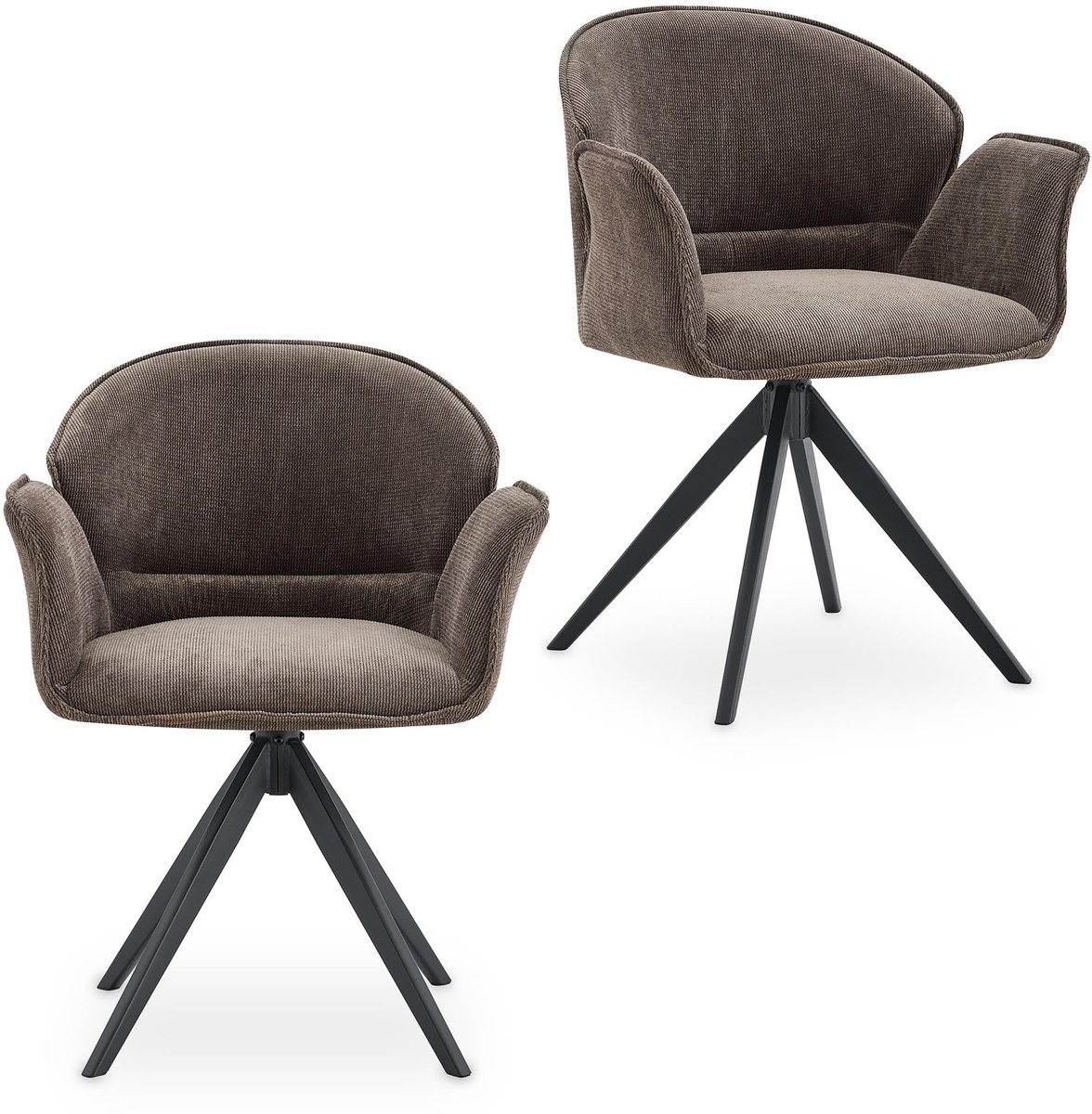 Eetkamerstoelen GIRONA, set van 2 – steengrijs