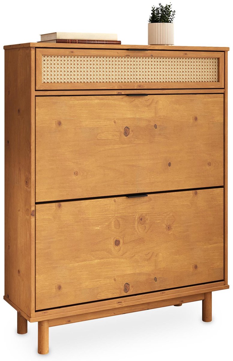 JONTE schoenenrek van massief hout – eikenhouten afwerking