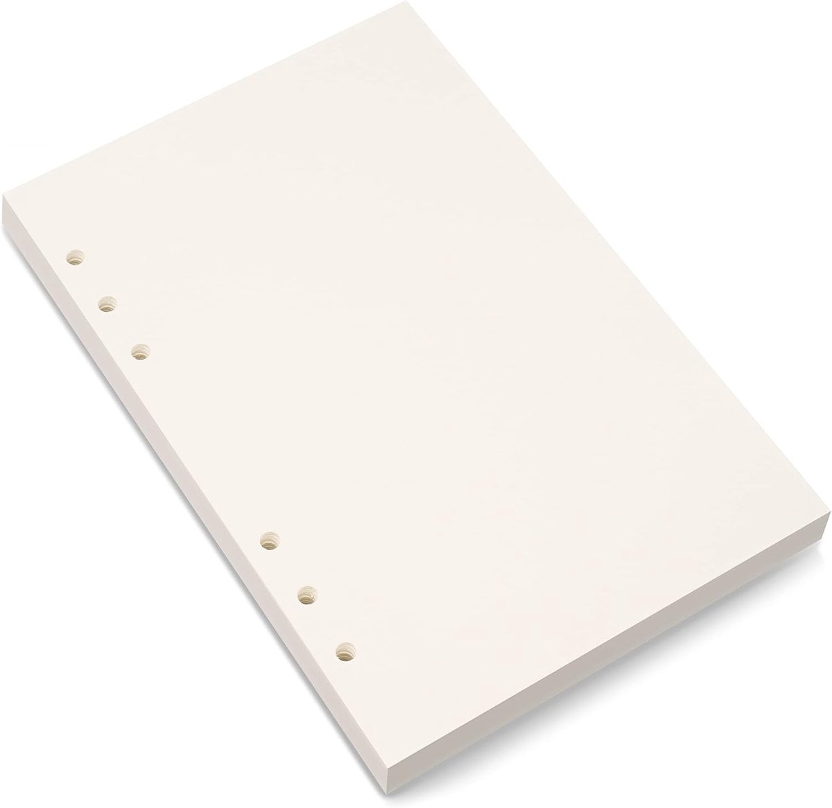SnelShoppen - A5 Blanco Papier - 6 Gaten Navulpapier voor Planner, Map, Notitieboek - 80 Vellen/160 Pagina's, 5.6 x 8.3 Inch, Beige - 100GSM