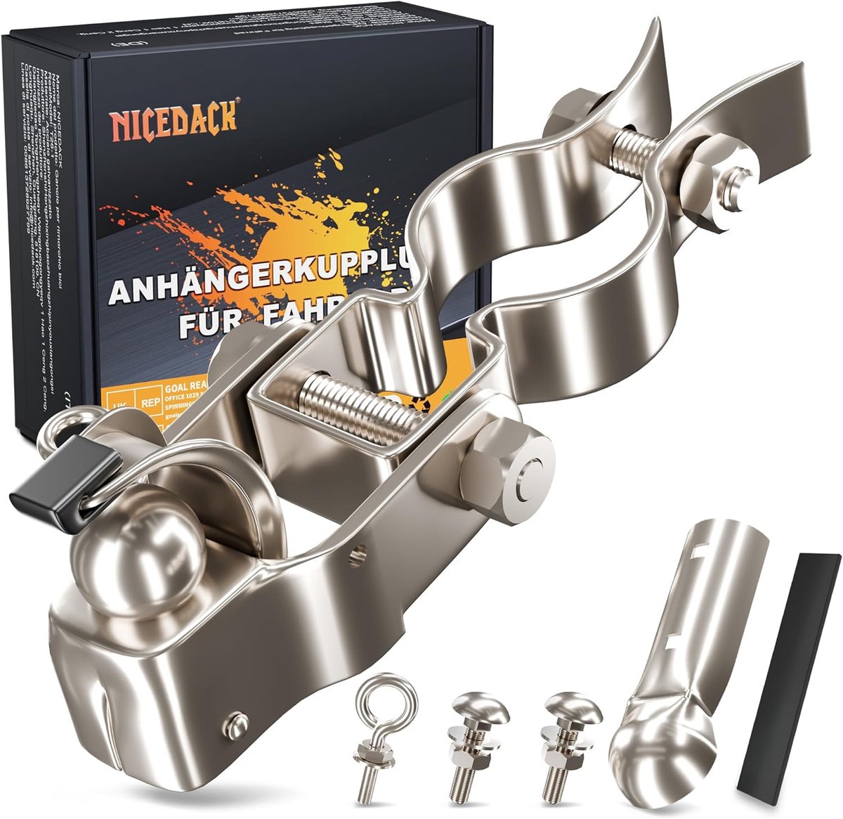 SnelShoppen - Fietstrekhaak, Universele Aanhanger Koppeling, Gegalvaniseerd Staal, Voor Standaard Fiets Zadelsteunen, Geschikt voor 27.5-33 mm, Duurza