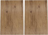 2x Placemat lichtbruine hout print 45 cm - Placemats/onderleggers tafeldecoratie - Tafel dekken