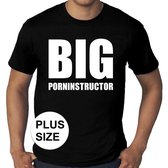 Big Porninstructor grote maten t-shirt zwart heren 3XL