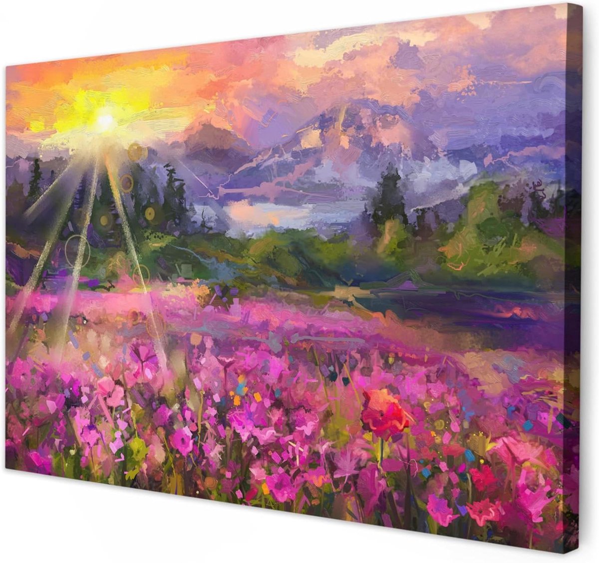 Canvas Schilderij - Wanddecoratie Muurdecoratie - Kamer Aankleden - Klaar om op te hangen - 60x40 cm - Bloemen Natuur