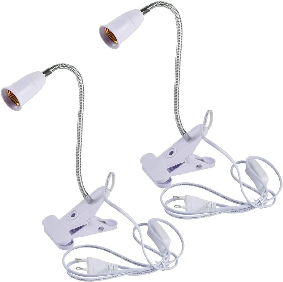 SnelShoppen - Clamp Spot LED Lamp met E27 Fitting en Clip, 2 Stuks, 360° Verstelbare Gooseneck Lamp voor Thuis, Werkplek, Tuin en Camping