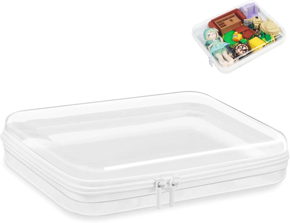 SnelShoppen - Transparante Rigid Toilettas met Rits - Waterdichte Opbergdoos voor Cosmetica, Speelgoed en Toiletten - Reistoilettas Geschikt voor Reiz