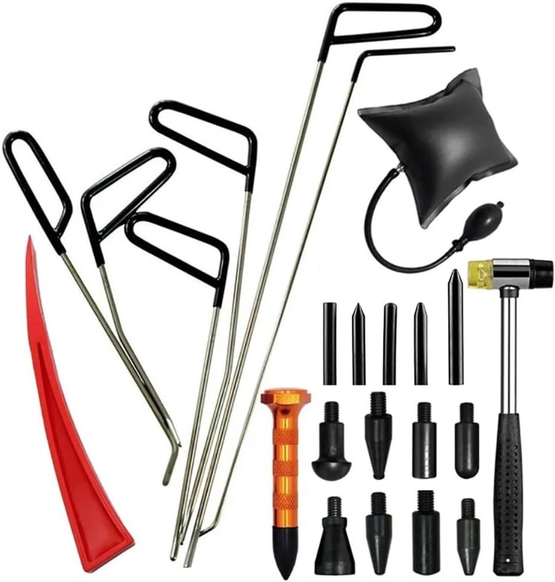 SnelShoppen - Piston Puller Set voor Carrosserieherstel, 23-delige Dent Repair Kit met 6 Hooks, Stevig en Corrosiebestendig, Ideaal voor Auto Reparati