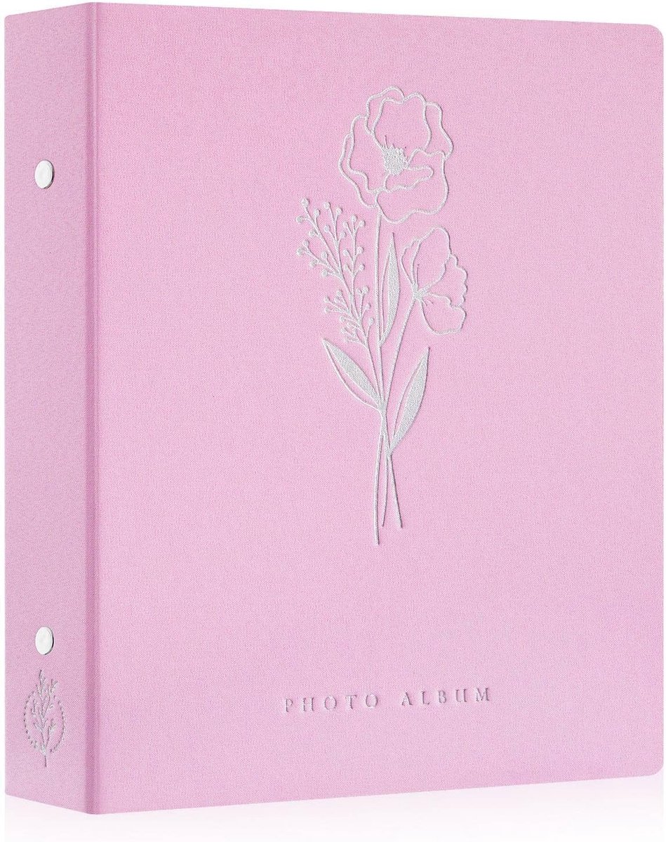 SnelShoppen - 6x4 Foto Album voor 400 Foto's, Linnen Cover, 10x15 cm Portret, Roze, Perfect voor Familie, Feestjes en Herinneringen
