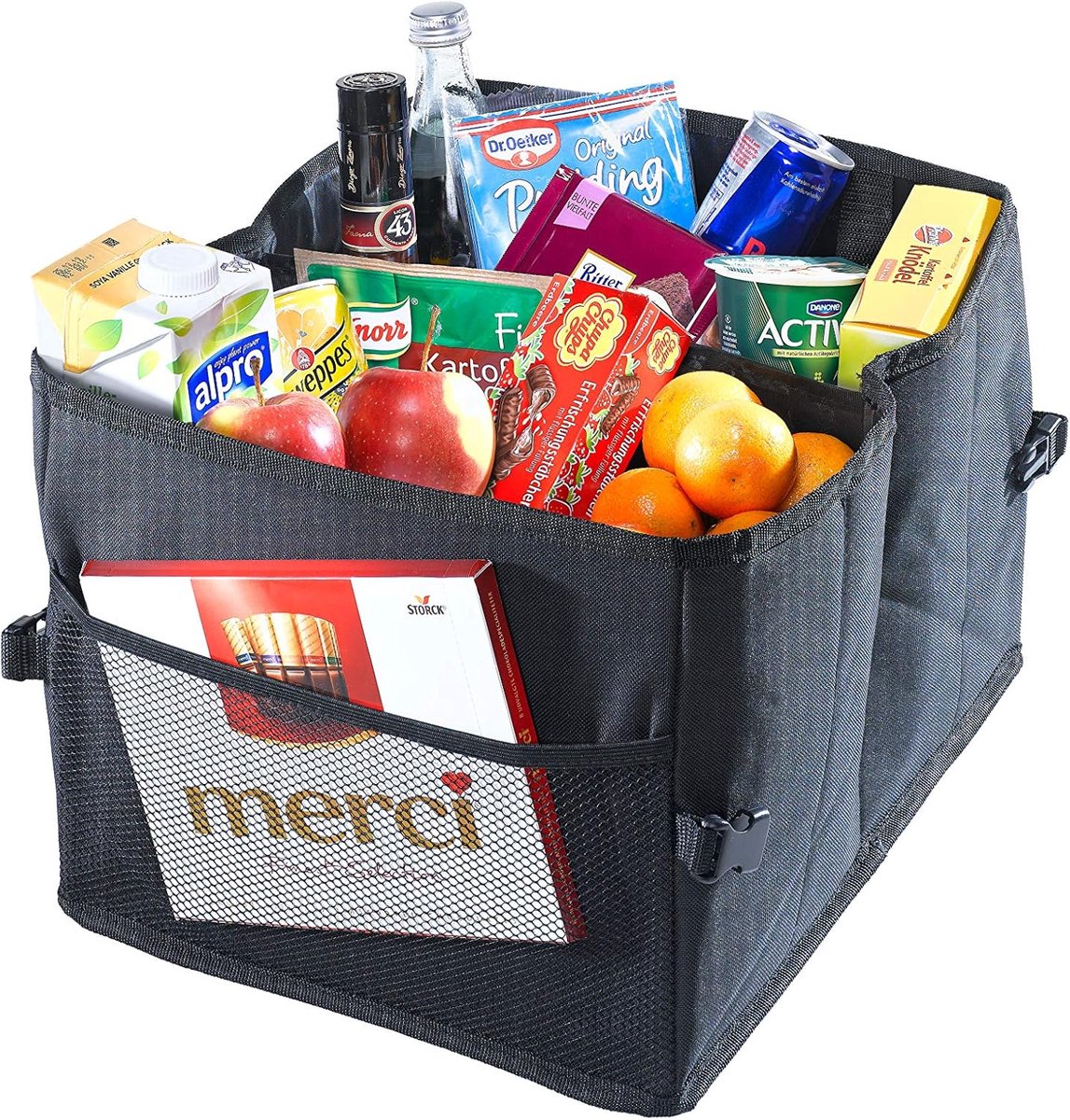 SnelShoppen - Praktische Opvouwbare Opbergdoos voor Auto - Organiser voor Kofferbak - Vouwbare Box voor Speelgoed, Boodschappen, Sport, Gereedschap, D