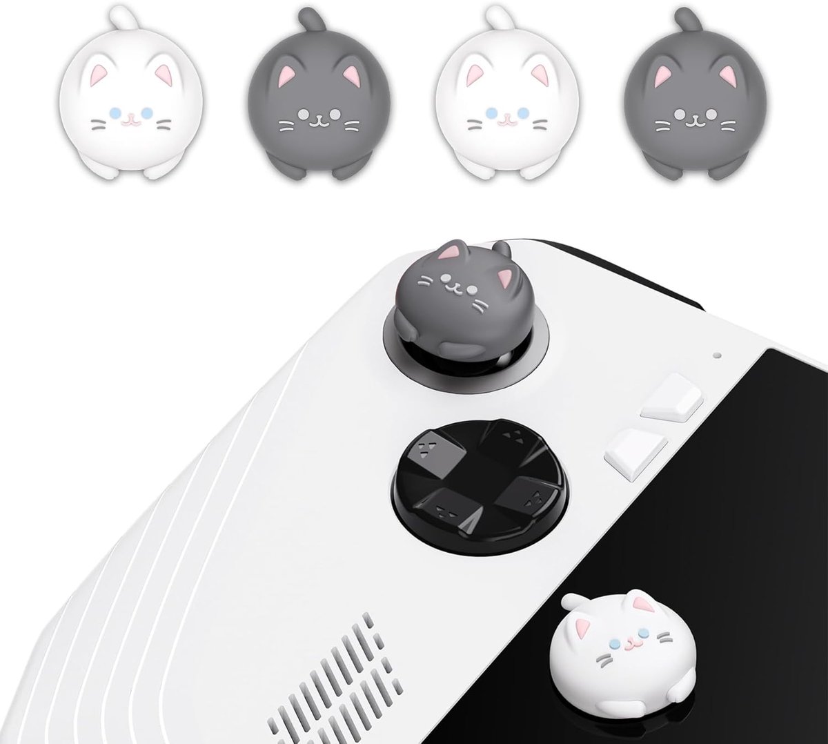 SnelShoppen - Thumb Grip Caps voor Joystick ROG Ally - Silicone Grip Covers - Cute Kitten Design - Anti-slip, Zweetbestendig, Comfortabel - Perfect vo
