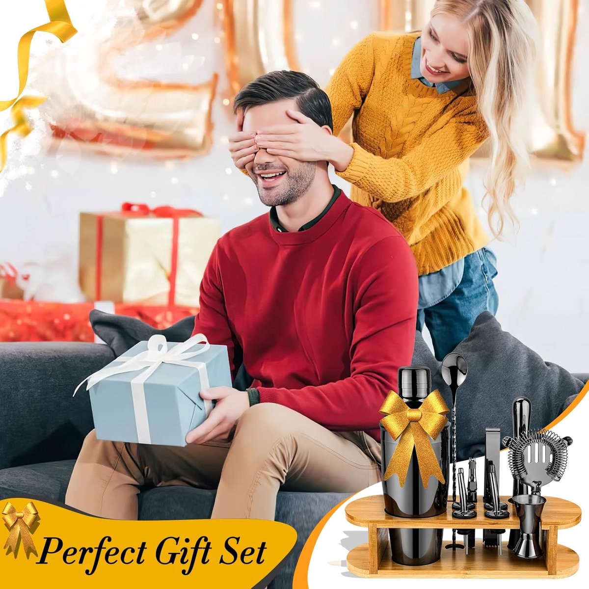 Cocktailset 12-delige Cocktail Set met Standaard en Alle Essentiële Bar Gereedschappen - Geschenken voor Vrouwen en Mannen - Cocktail Liefhebbers - Professionele Bar Set - Cocktail Accessoires — cadeau in Kookcadeaus - foto 7