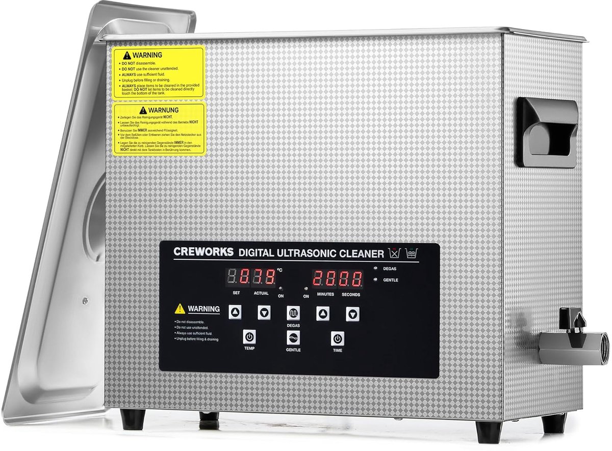 SnelShoppen - Professioneel Ultrasonic Cleaning Device met Heater 6L, 180W, RVS - Perfect voor Sieraden, Brillen, Tandprotheses en Meer