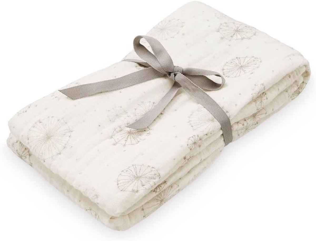 SnelShoppen - XL Muslin Doeken met Print - Dandelion Natural - 100% Katoen - Ideaal voor Baby's, Kinderen, Feest, Tuin en Keuken