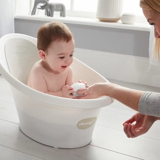Shnuggle Newborn Babybadje - White Grey van Shnuggle — afbeelding 5