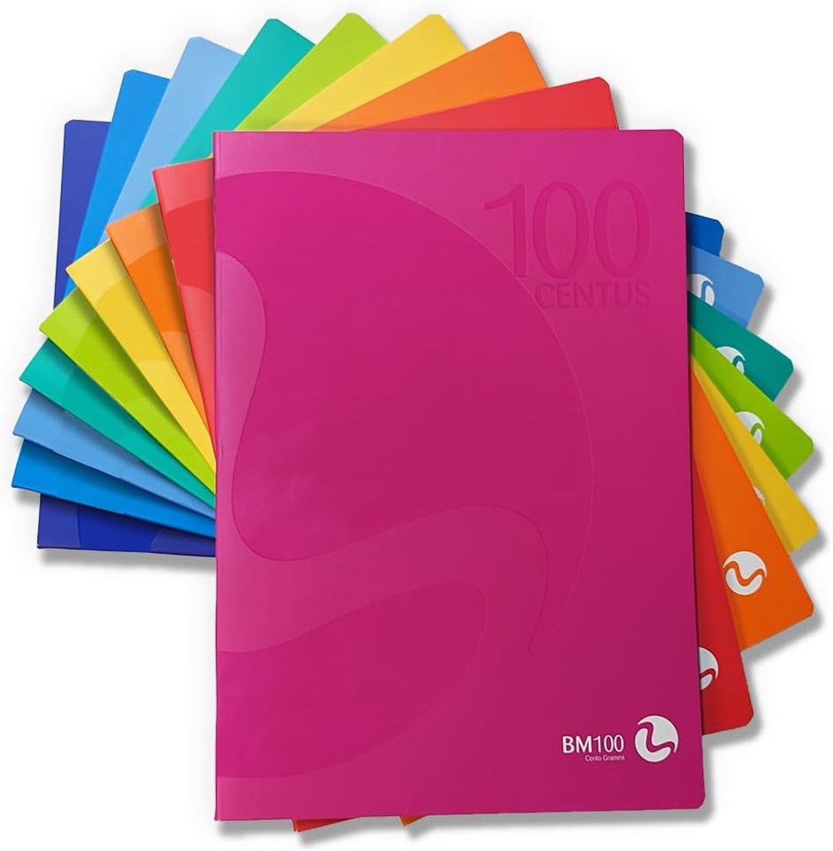 SnelShoppen - A4 Notitieboekjes Set van 12 - Maxi Notebooks 100g/m² - 10F Ruitjes met Rand - Diverse Kleuren voor School, Kantoor en Creatieve Project