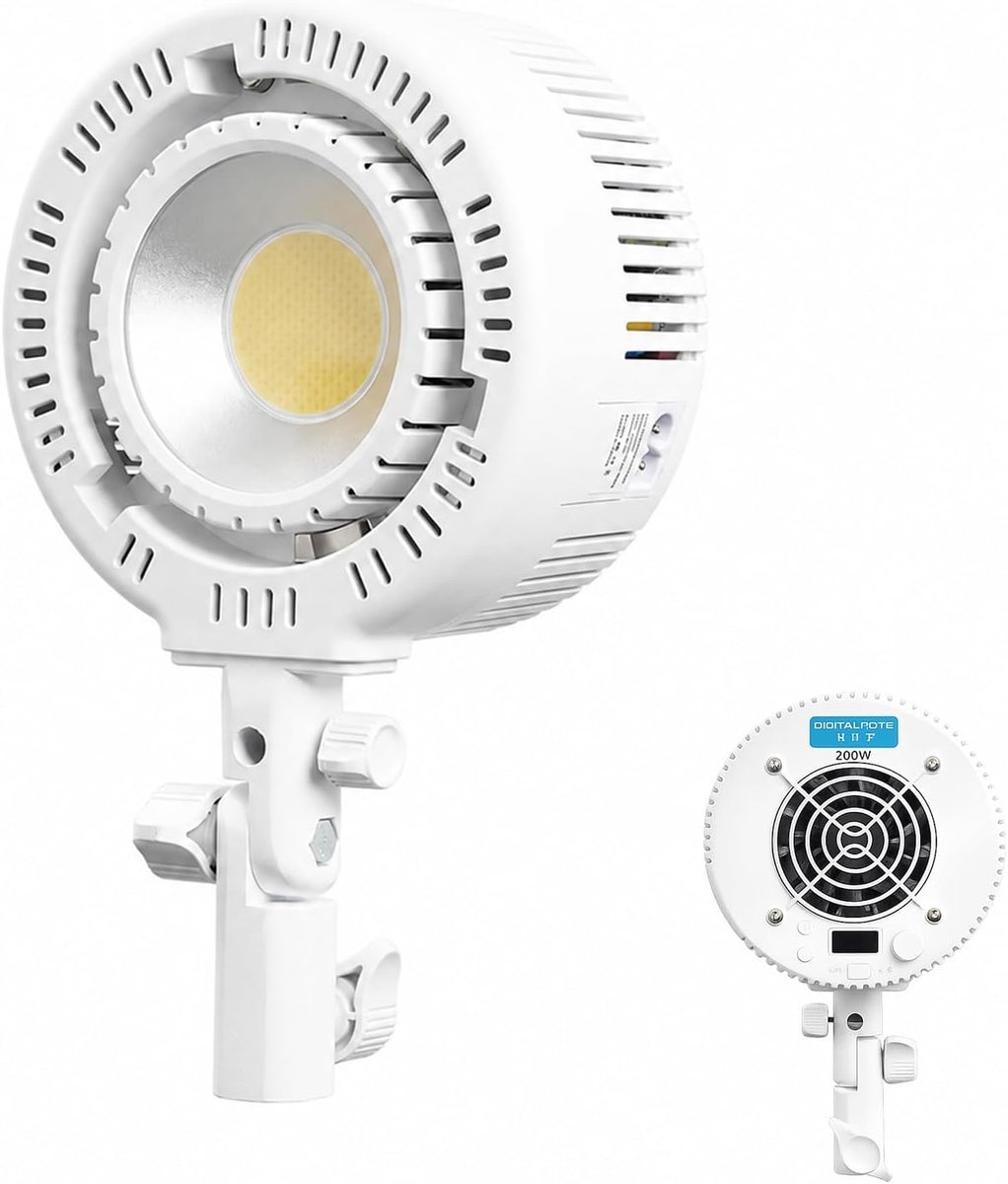 SnelShoppen - DF 200W 2 Tone COB LED Video Light, CRI 95+, Dimbaar Fotolicht met Stand Bowens Houder voor Portretfotografie, Stille Levensfotografie,