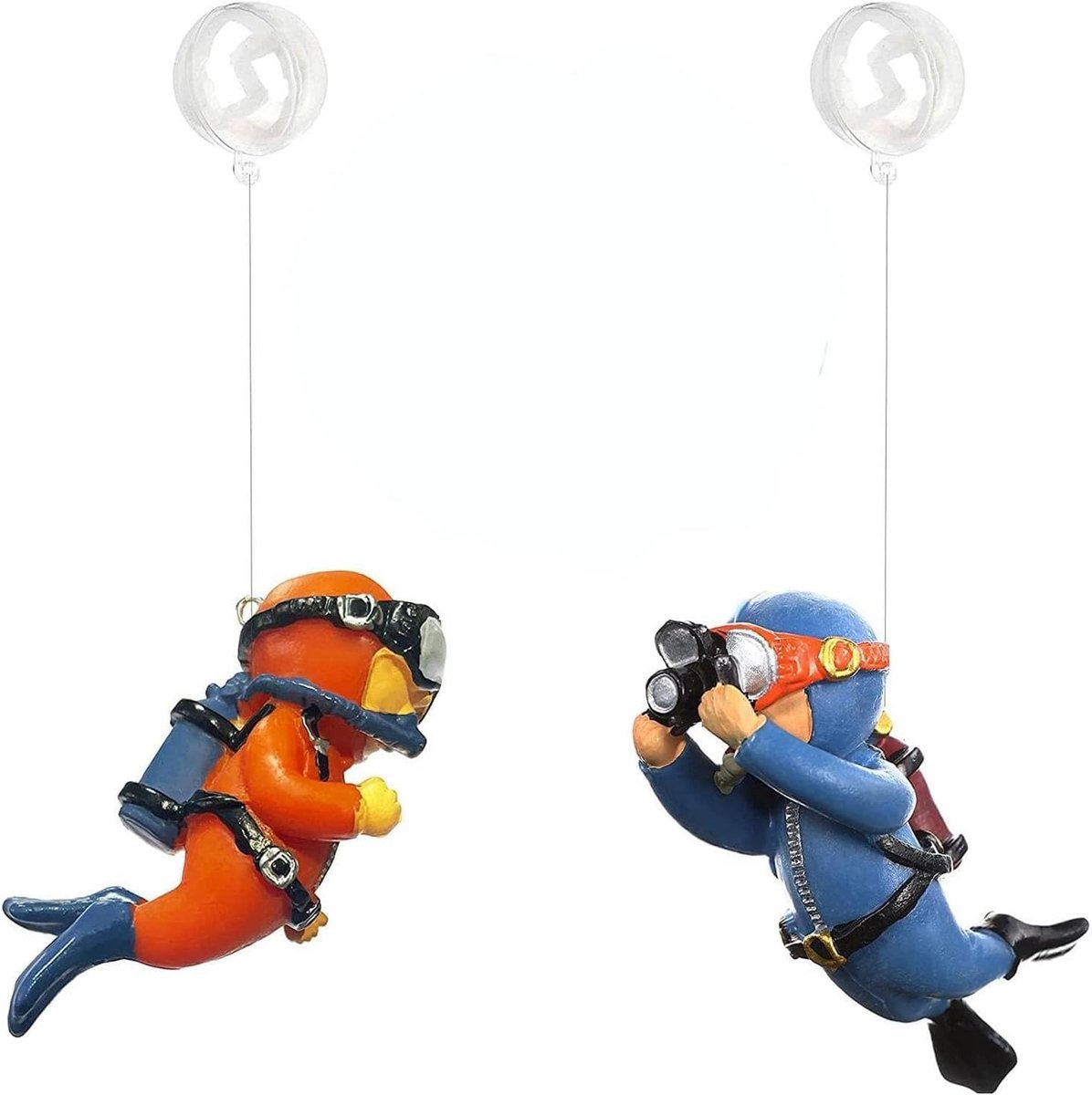 Zwemende Duikers Aquarium Decoratie - Drijvende Figuren Onderwater Accessoires - Aquarium Aankleden - Realistische Beweging - 2 Stuks - Meerdere Kleuren