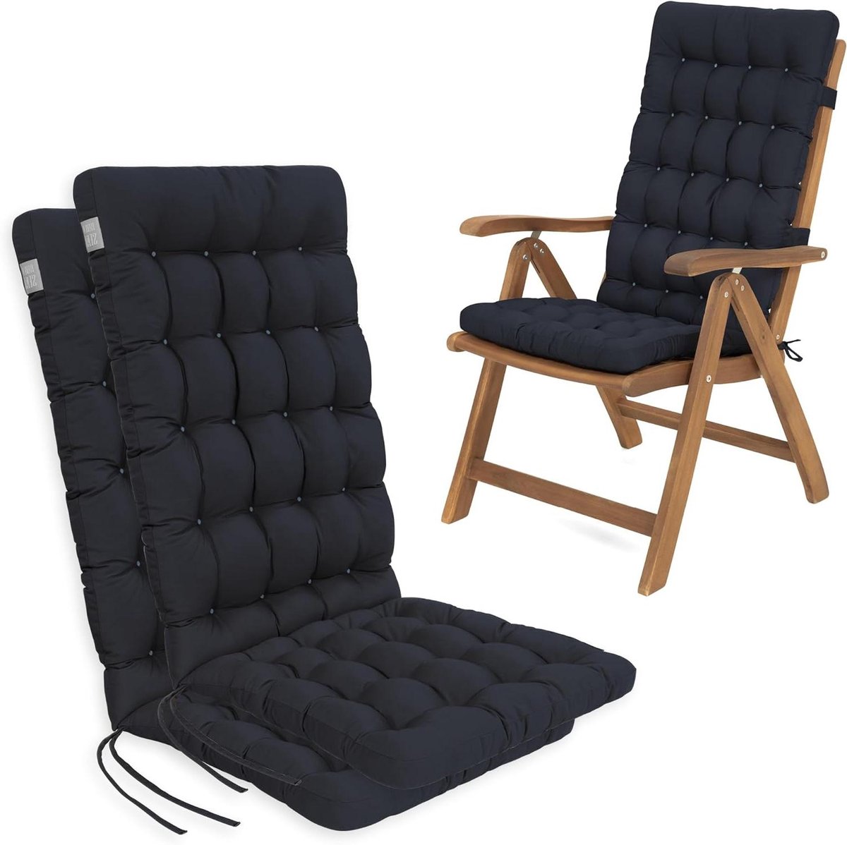 Hoge Rugkussens - Zitkussens Tuinstoel - Comfortabel Zitten - Wasbaar tot 95°C - 120 x 48 