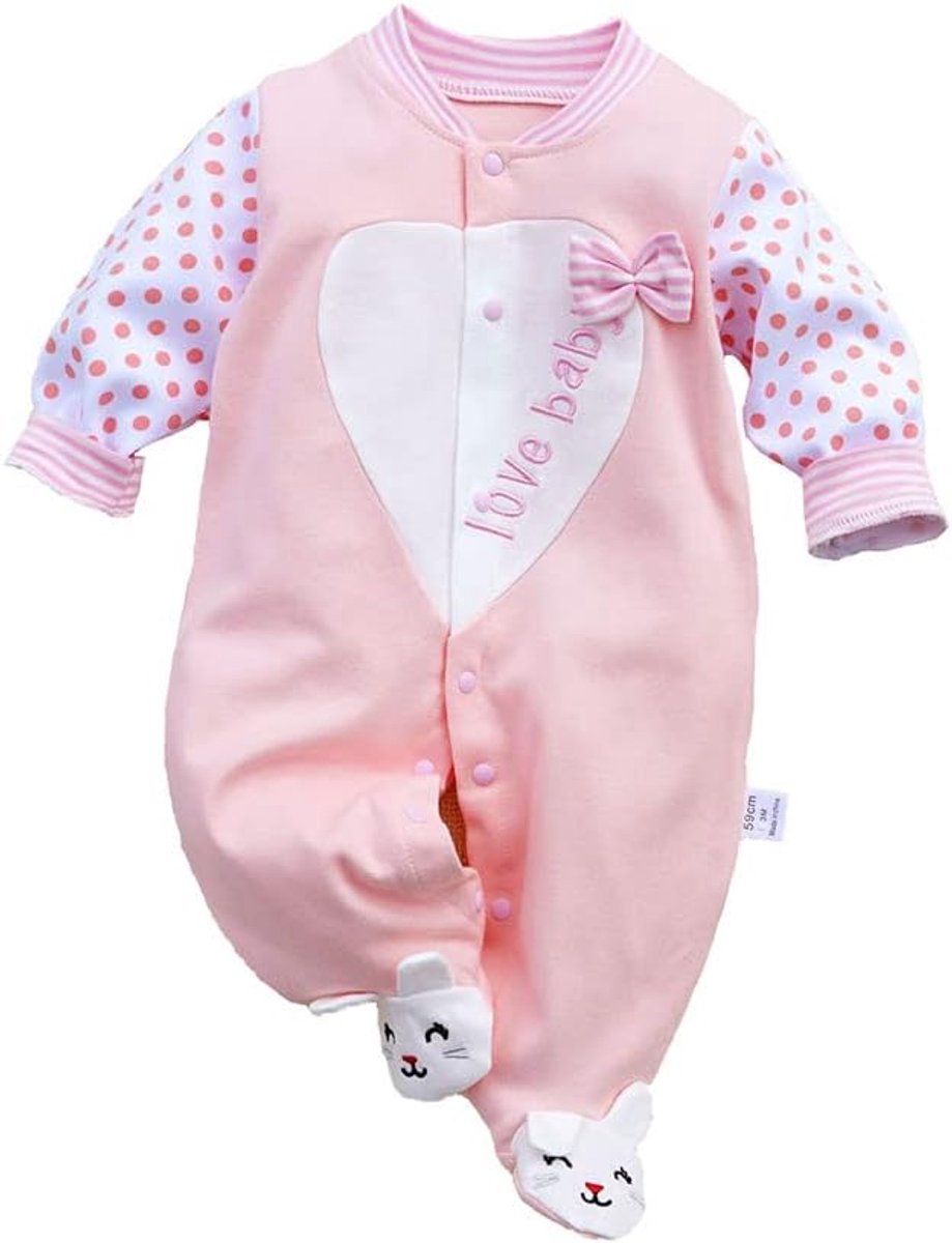 SnelShoppen - Baby Kleding Meisje Lange Mouwen Romper, 100% Organisch Katoen, Unisex Baby Kleding Set 0-3 Maanden, Schattige Nieuwe Baby Outfit voor G