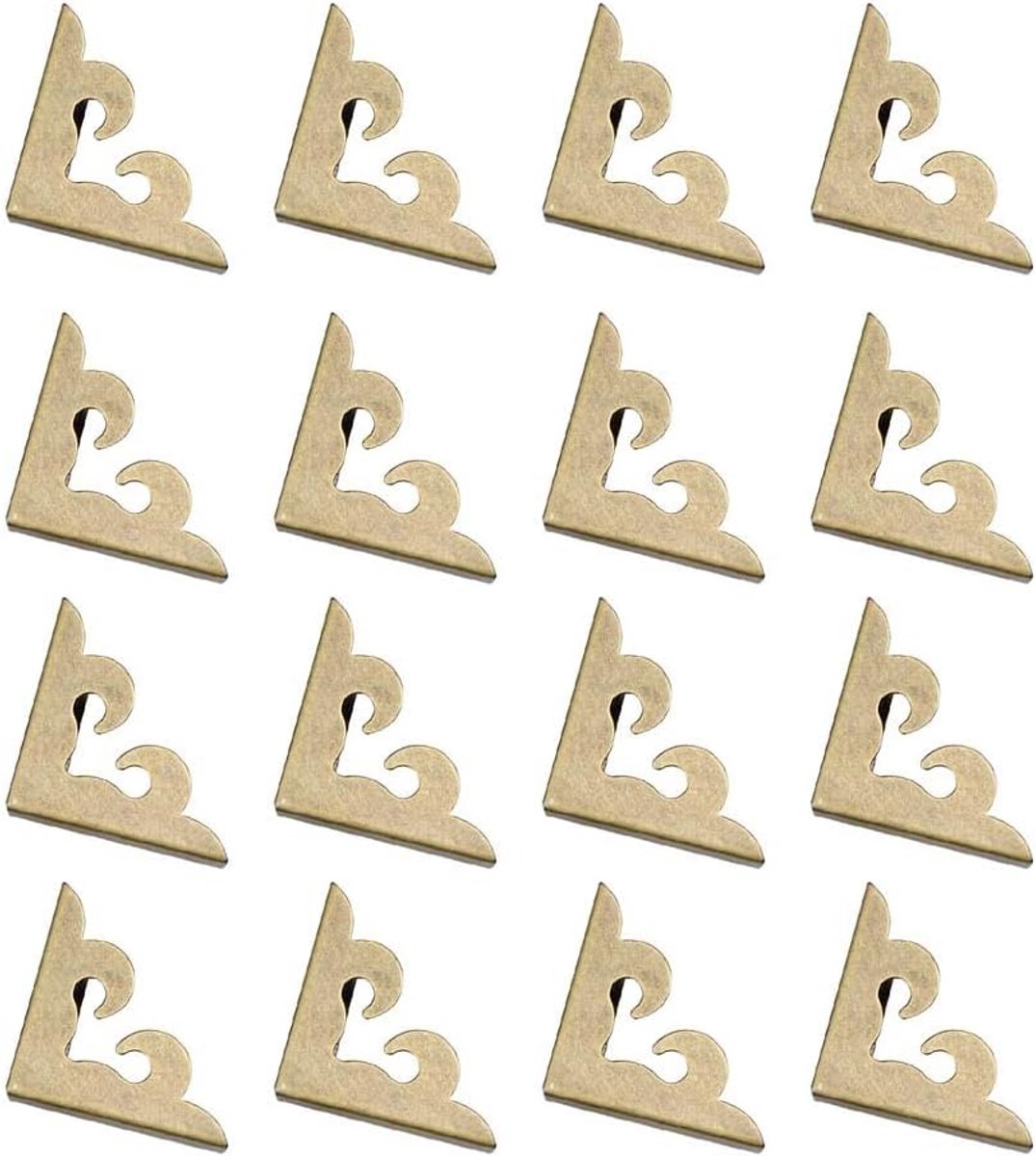 SnelShoppen - 24 Stuks Bronzen Metaal Boek Hoekbeschermers Vintage Stijl, Decoratieve Hoekbeschermers voor Scrapbooking, Fotoalbums, Journals, Mappen