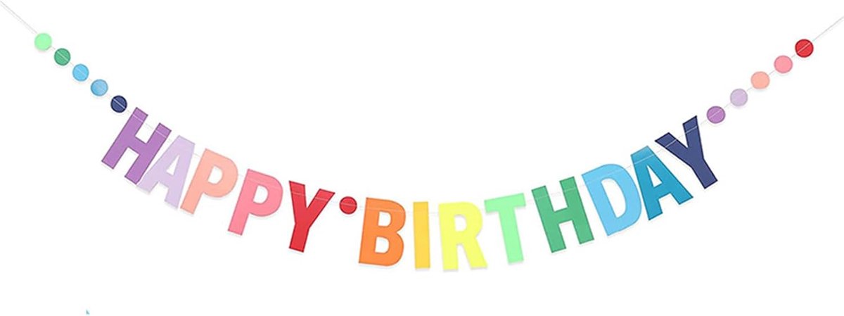SnelShoppen - Kleurrijke Happy Birthday Banner - Voor Volwassenen en Kinderen - Decoratie Vlaggen met Letters - 250 cm - Feestdecoratie voor Verjaarda