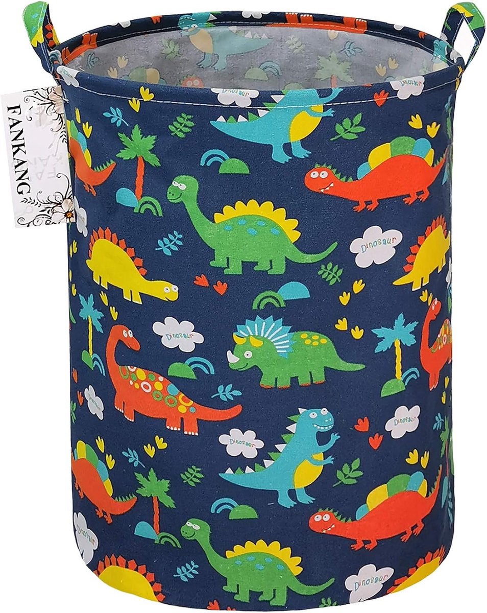 SnelShoppen - Wasmand, Waterdichte Opbergdozen voor Kinderen, Grote Opbergmanden voor Speelgoed, PE-Coating, Bosdinosaurus, Speelkamer, Jongens en Mei