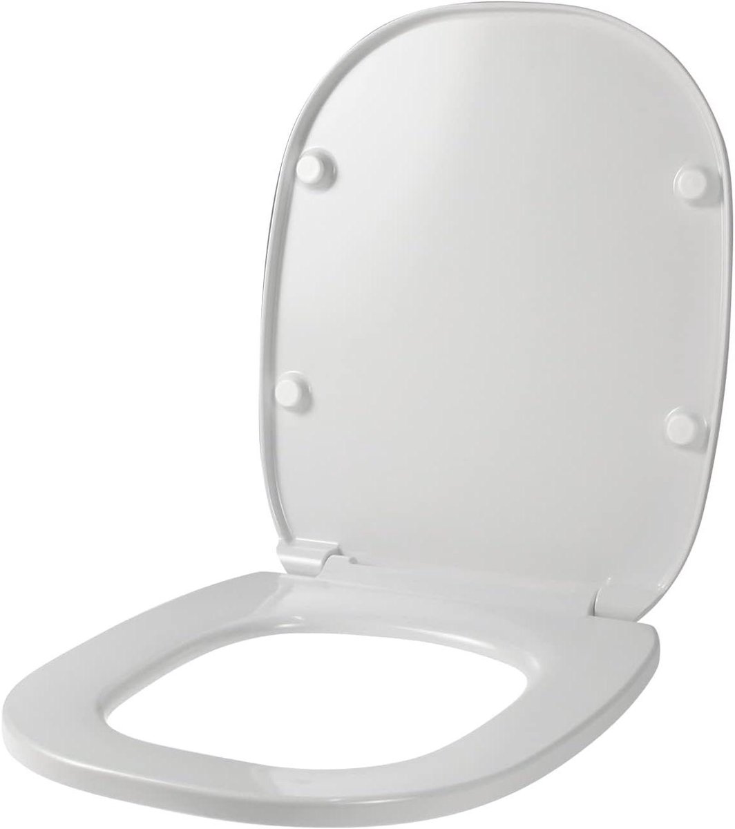 Toiletbril - WC-bril Deksel - Badkamer Vernieuwen - Roestvrijstalen Scharnieren - Soft Close - Wit