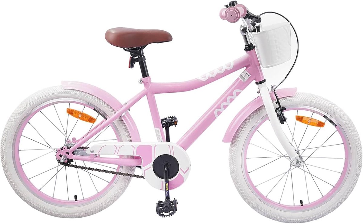 Kinderfiets 18 inch - Jongens Meisjesfiets - Veilig Fietsen Leren - Verstelbaar Zadel Stuur - 18 inch - Lichtroze
