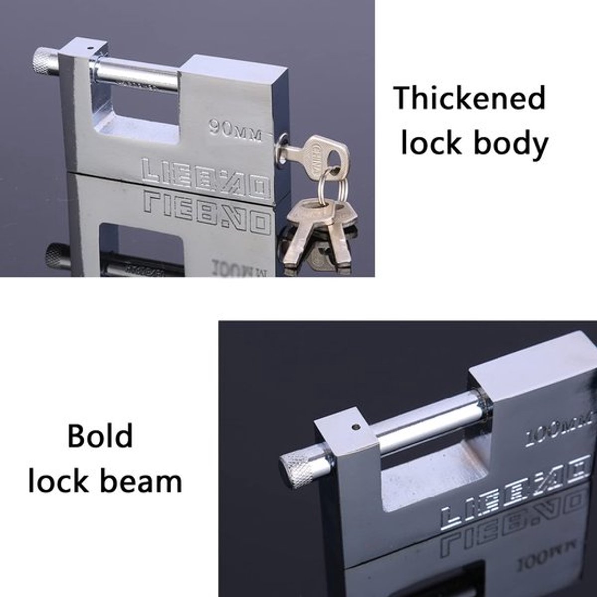 Virtubuy - Robuuste Beveiligingsslot - Hoogwaardige Veiligheid - 90mm Buitenlock