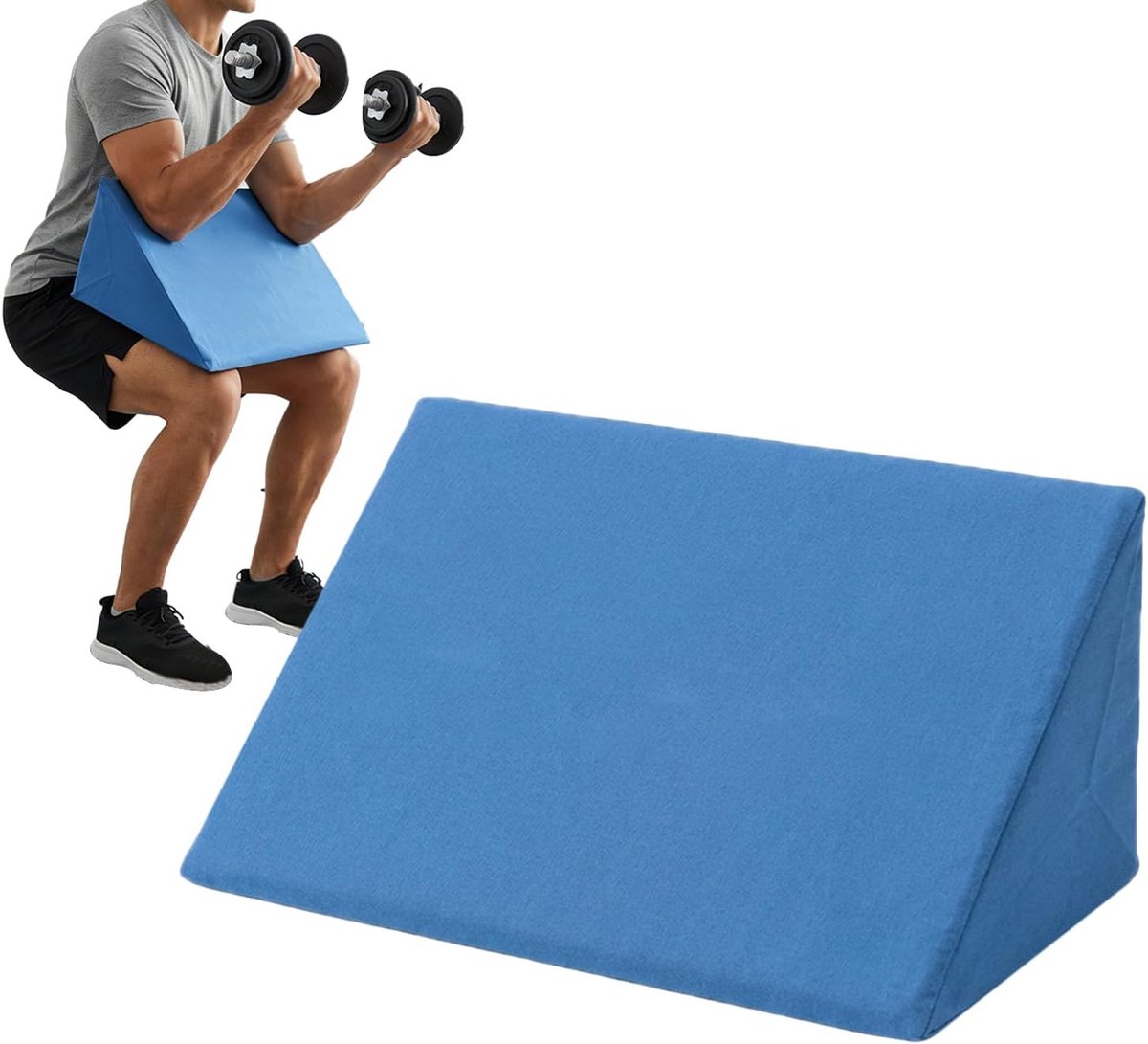 Curl Kussen - Krulbank Accessoire - Arm Training - Direct Gebruik - 15 x 25 x 15 cm - Blauw