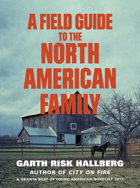 Boekomslag met een boerderij, een paard in een weiland en de tekst A Field Guide to the North American Family.